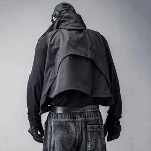 Turtleneck Techwear Vest in black — dark techwear streetwear, view 4 of 7