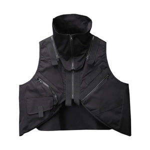 Turtleneck Techwear Vest in black — dark techwear streetwear, view 6 of 7