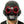 Black cyberpunk mask with twin red LED ring eyes and side canisters