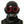 Black cyberpunk mask with twin red LED ring eyes and side canisters