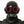 Black cyberpunk mask with twin red LED ring eyes and side canisters