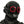 Black cyberpunk mask with twin red LED ring eyes and side canisters