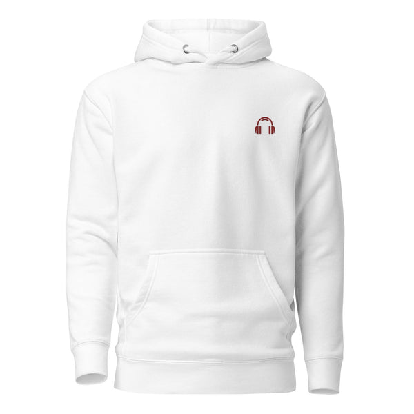 Unique White Embroidered Premium Hoodie