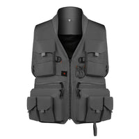 Utility pocket cargo vest in khaki, army green, pea green or grey