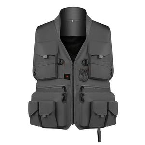 Utility pocket cargo vest in khaki, army green, pea green or grey
