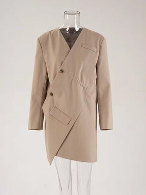 V-neck Asymmetric Jacket Women Spring