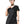 V Neck Black T Shirt Women's - product view on white background