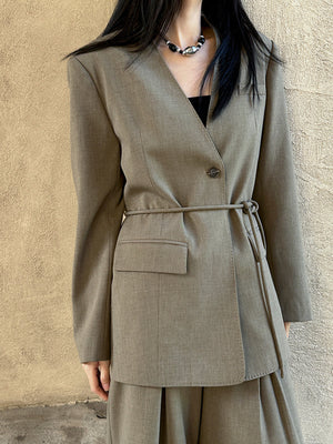 V-neck Women Spring Jacket Suit