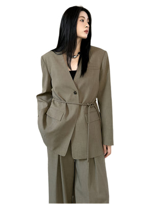 V-neck Women Spring Jacket Suit
