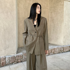 V-neck Women Spring Jacket Suit