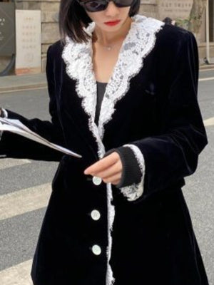 Velvet Blazer Spring Women Jacket