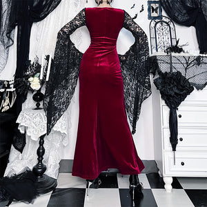 Velvet Red Goth Dress