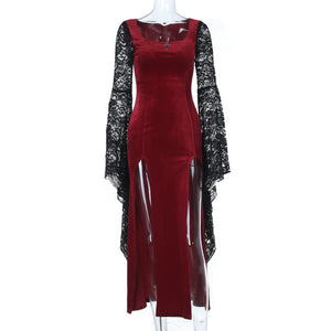 Velvet Red Goth Dress