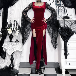 Velvet Red Goth Dress