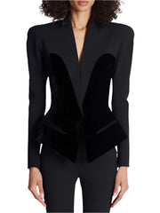 Damen Jacke Frühling Samt-Spliced
