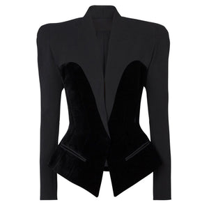 Velvet Spliced Women Jacket Spring