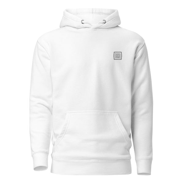 Versatile Embroidered White Hoodie