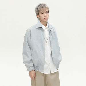 Vertical Stripe Y2K Zipper Jacket