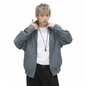 Vertical Stripe Y2K Zipper Jacket