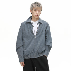 Vertical Stripe Y2K Zipper Jacket