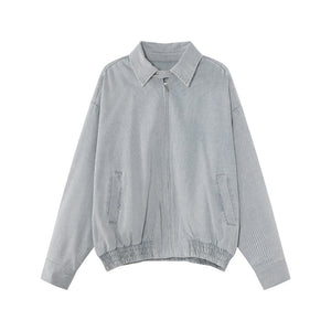Vertical Stripe Y2K Zipper Jacket