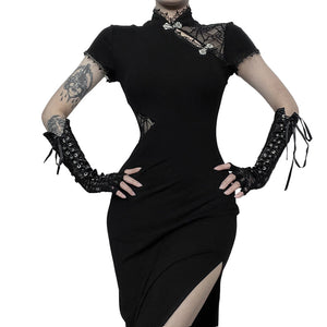 Vintage Goth Bodycon Dress