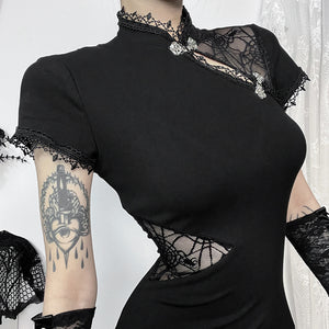 Vintage Goth Bodycon Dress