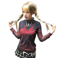 Vintage Gothic Red Y2K Top