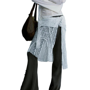 Vintage Irregular White Skirt Y2K