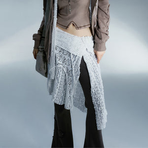 Vintage Irregular White Skirt Y2K