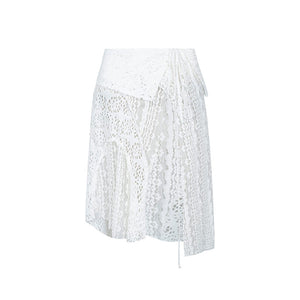 Vintage Irregular White Skirt Y2K