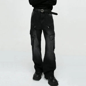 Pantalon droit noir de style vintage