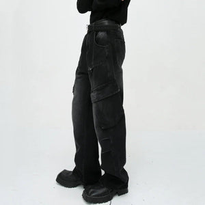 Pantalon droit noir de style vintage