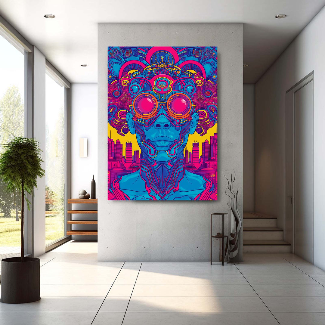 Loading image: Visionary Gaze Cyberpunk Art | CYBER TECHWEAR®