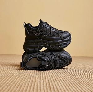 Vulcanize Black Platform Sneakers