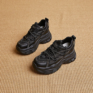 Vulcanize Black Platform Sneakers