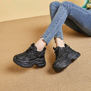 Vulcanize Black Platform Sneakers