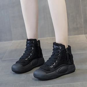 Vulcanized Black Platform Sneakers