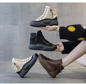 Vulcanized Black Platform Sneakers