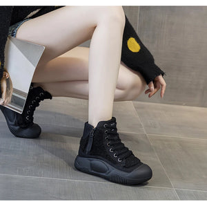 Vulcanized Black Platform Sneakers