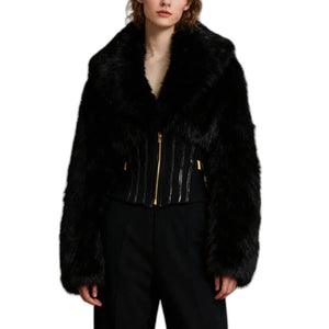 Warm Black Jacket Women's - product view on white background