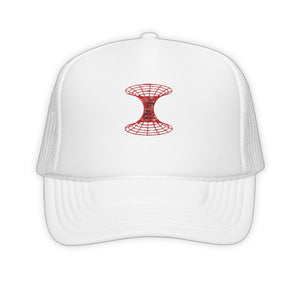 Warm Hole Trucker Hat - product view on white background