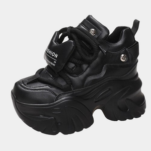 Warm Sole Black Platform Sneakers