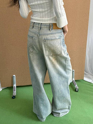 Washed Blue Jeans Women's Y2K
