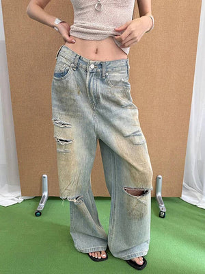 Washed Blue Jeans Women's Y2K