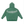Back of the green hoodie laid flat, the sunfade concentrated across the upper back