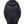 Back view of the black hoodie on the model, worn with matching washed trousers