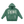 Dark green colourway laid flat and zipped, lettering picked out in bone against the green