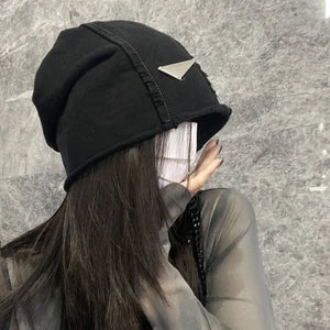 Autumn Washed Vintage Beanie Head Wrap Hat Man Woman Japanese Fashion Stacked Hat Pure Cotton Distressed Retro Skull Cap