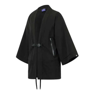 Waterproof Techwear Kimono Robe in black — dark techwear streetwear, view 6 of 7